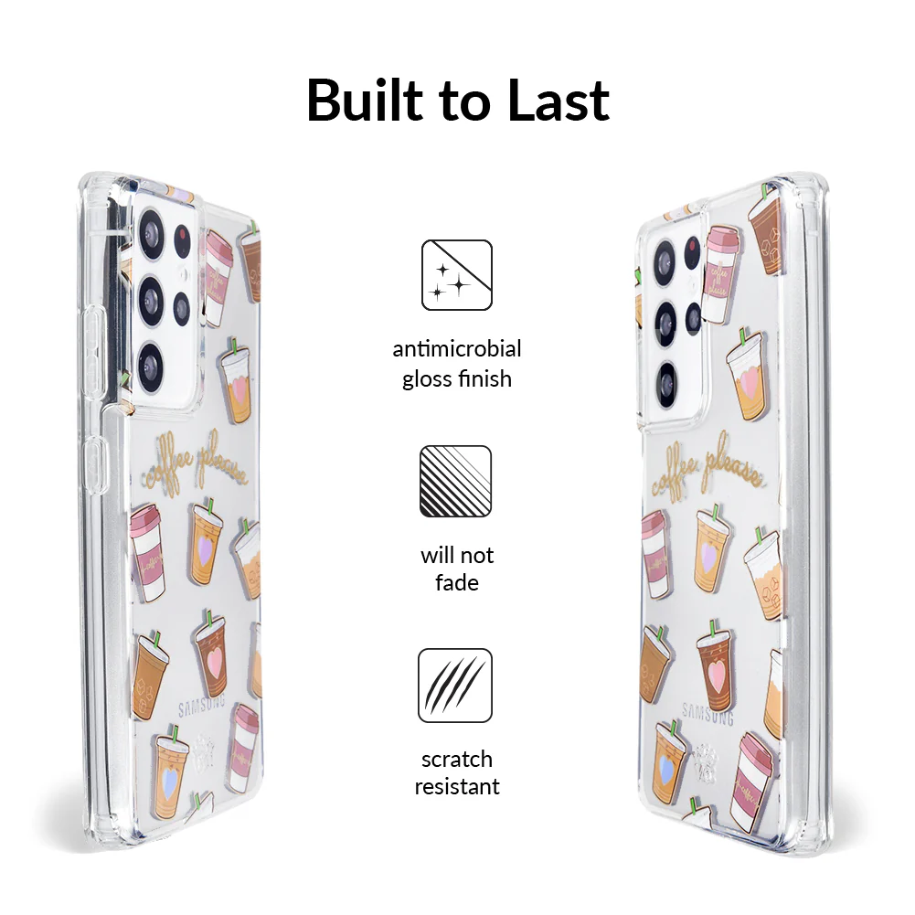 Coffee First Clear Samsung Galaxy Case - Image 64