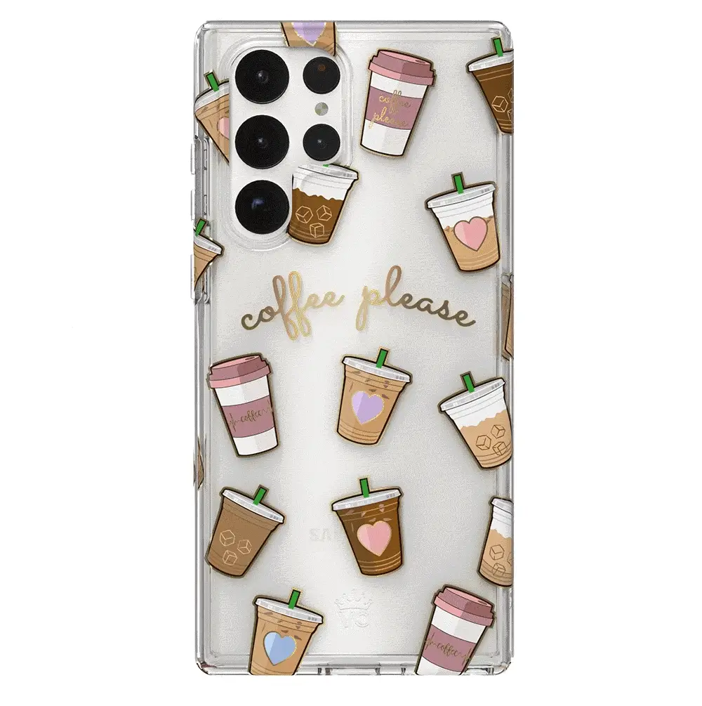 Coffee First Clear Samsung Galaxy Case - Image 95