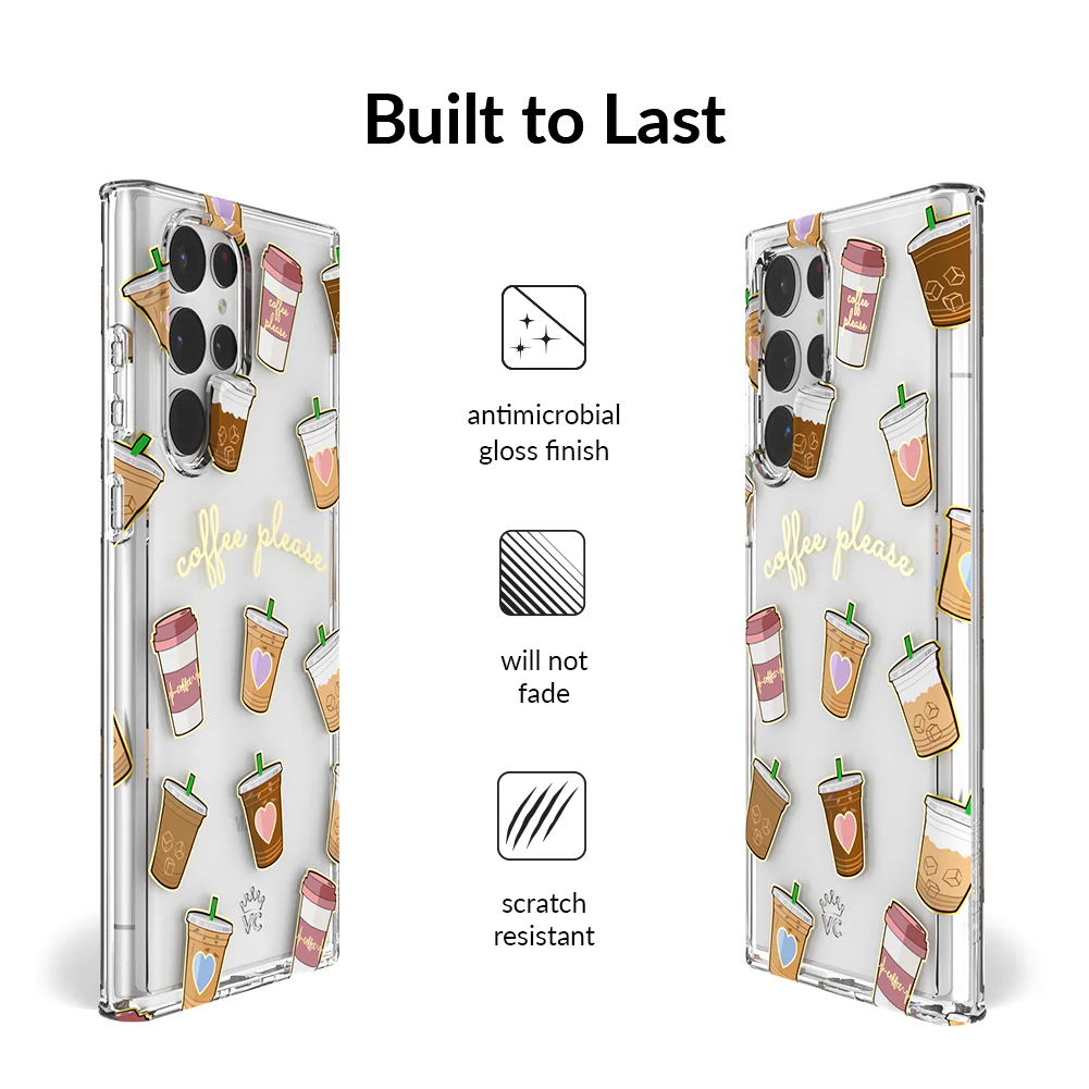 Coffee First Clear Samsung Galaxy Case - Image 98
