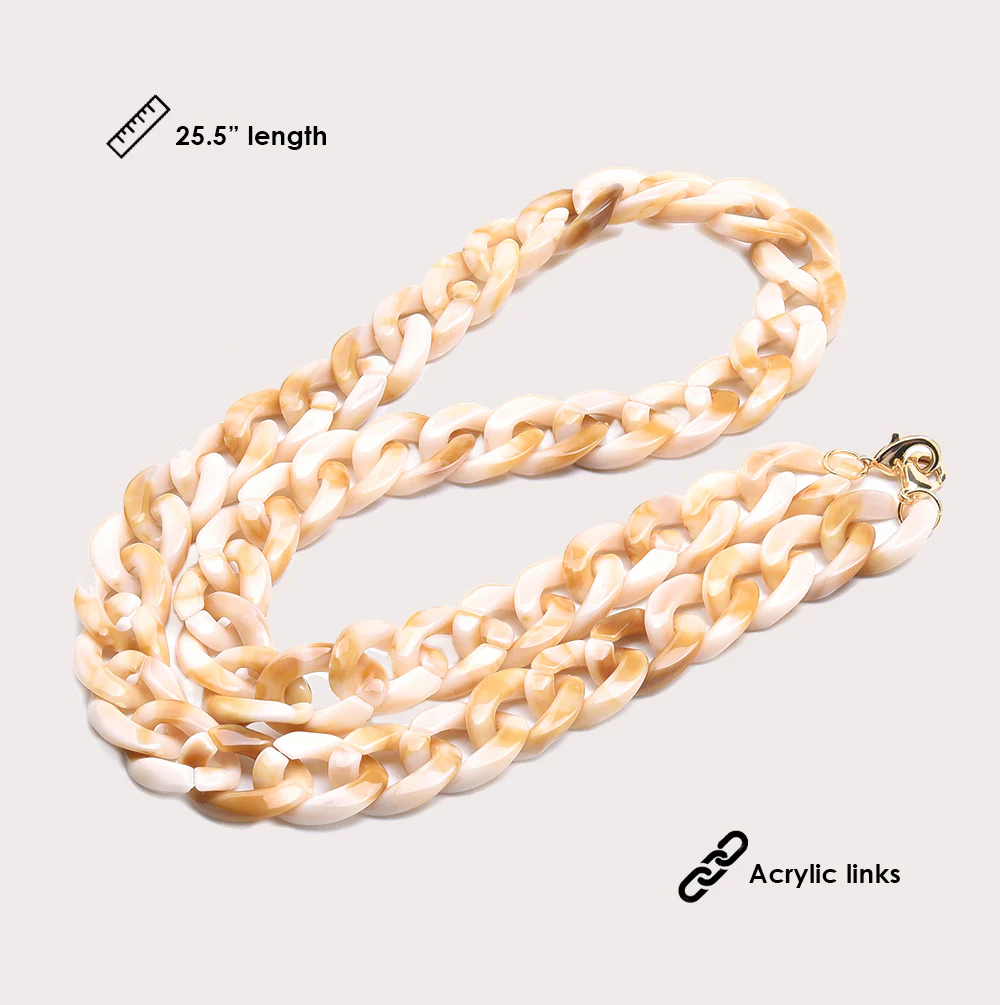 Mask Chain Necklace - 19mm Curb in Bone - Image 4