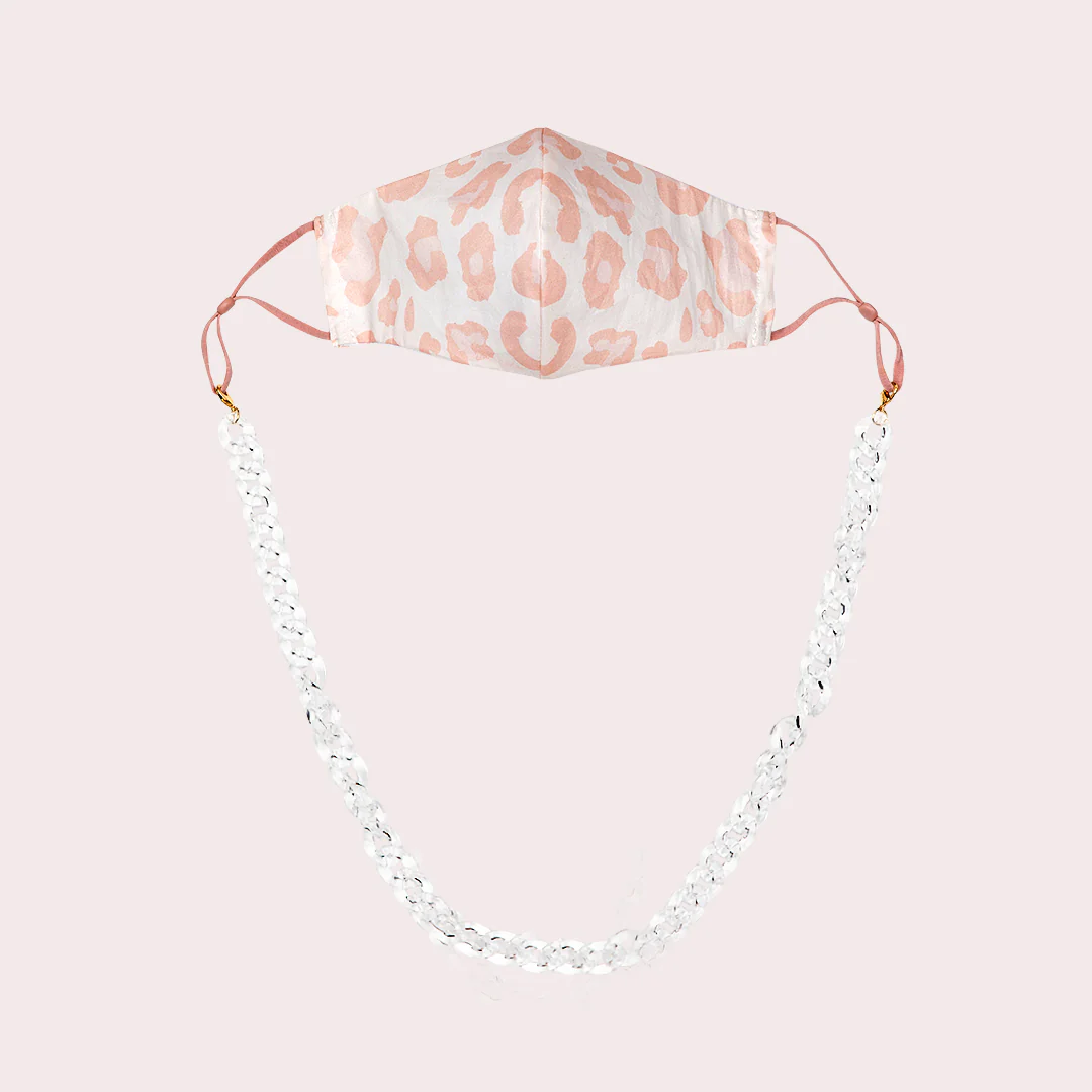 Mask Chain Necklace - 19mm Curb in Clear Lucite - Image 2
