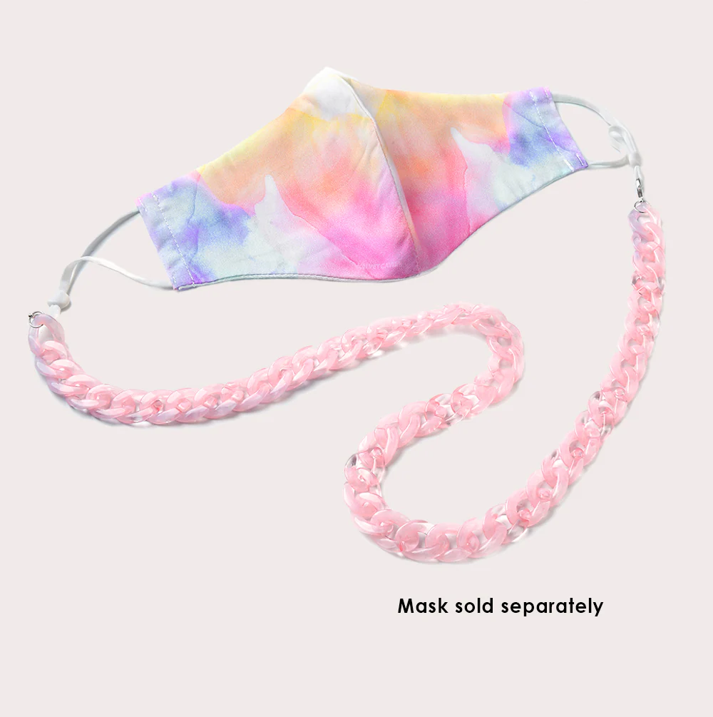 Mask Chain Necklace - 19mm Curb in Pink Quartz - Image 4