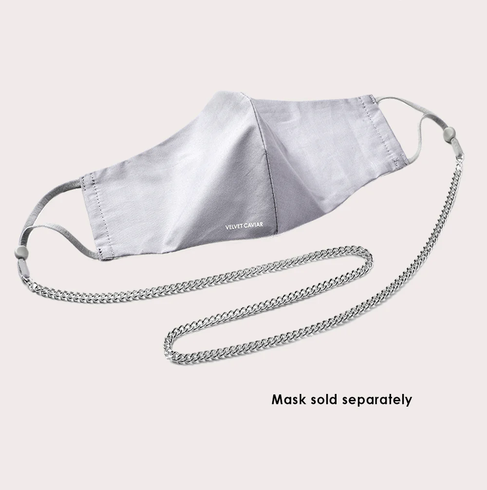 Mask Chain Necklace - 5mm Curb in Silver - Image 3