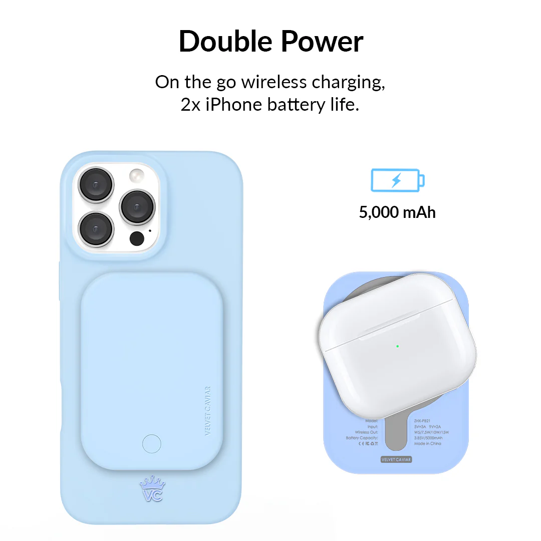 Cotton Candy Blue MagSafe Battery Power Pack - Image 3