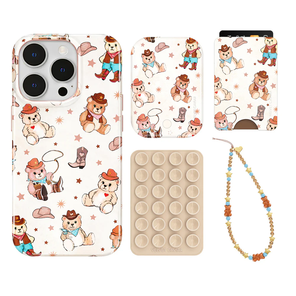 Cowboy Teddy iPhone Bundle Set - Wallet - Image 11