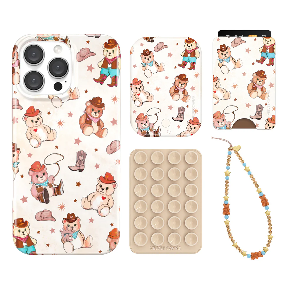 Cowboy Teddy iPhone Bundle Set - Wallet - Image 18