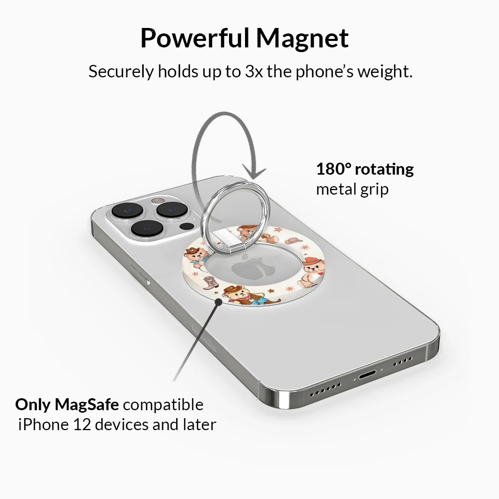 Cowboy Teddy MagSafe Grip Ring - Image 3