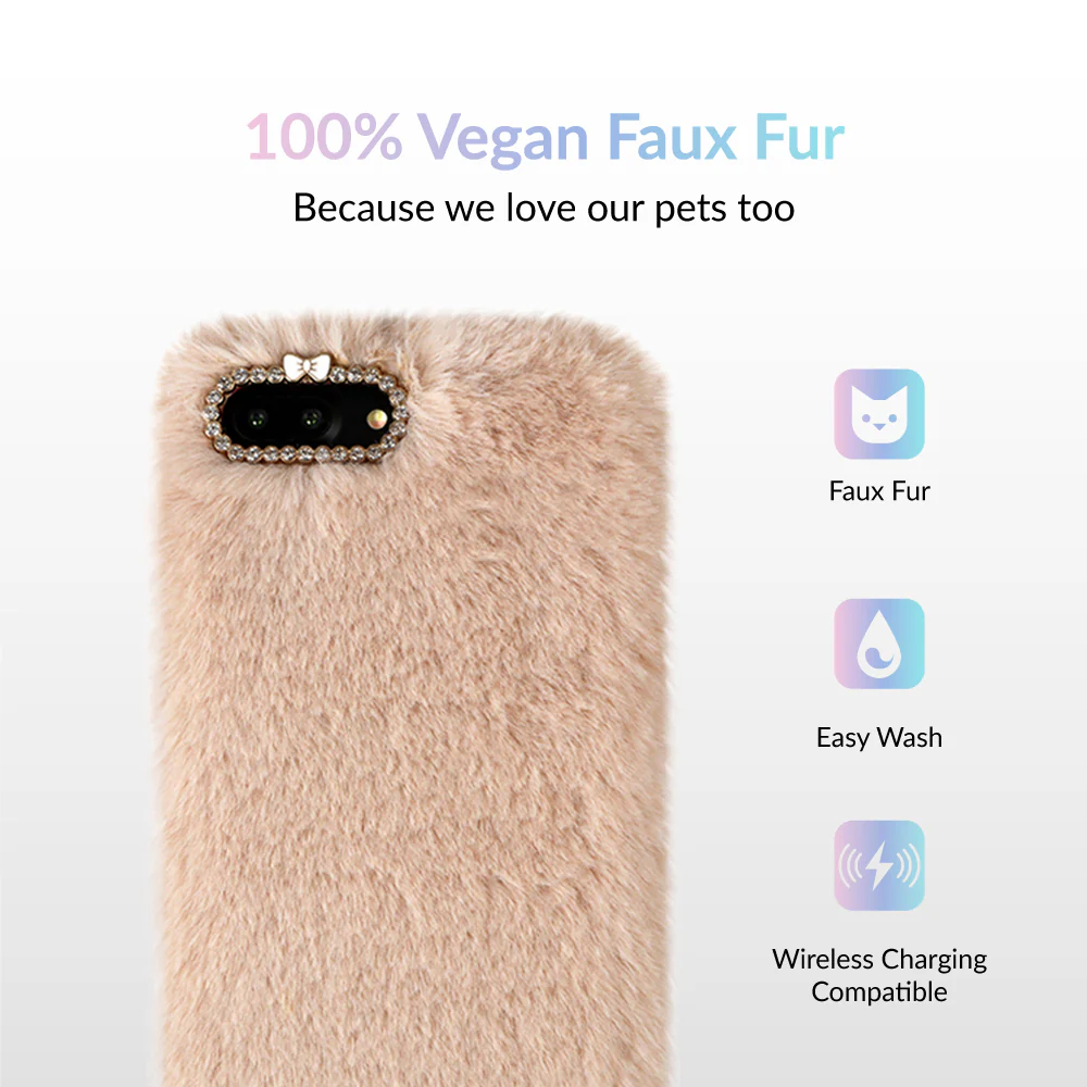 Beige Faux Fur iPhone Case - Image 15