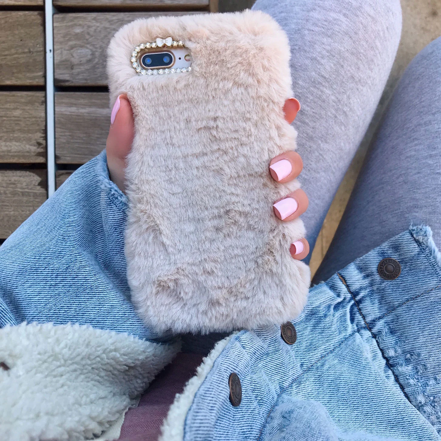 Beige Faux Fur iPhone Case - Image 17