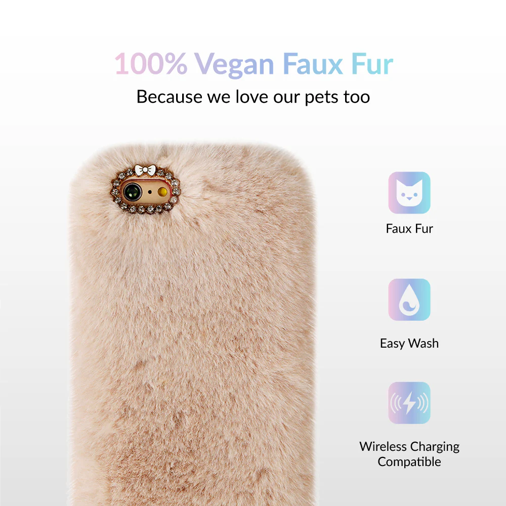 Beige Faux Fur iPhone Case - Image 35
