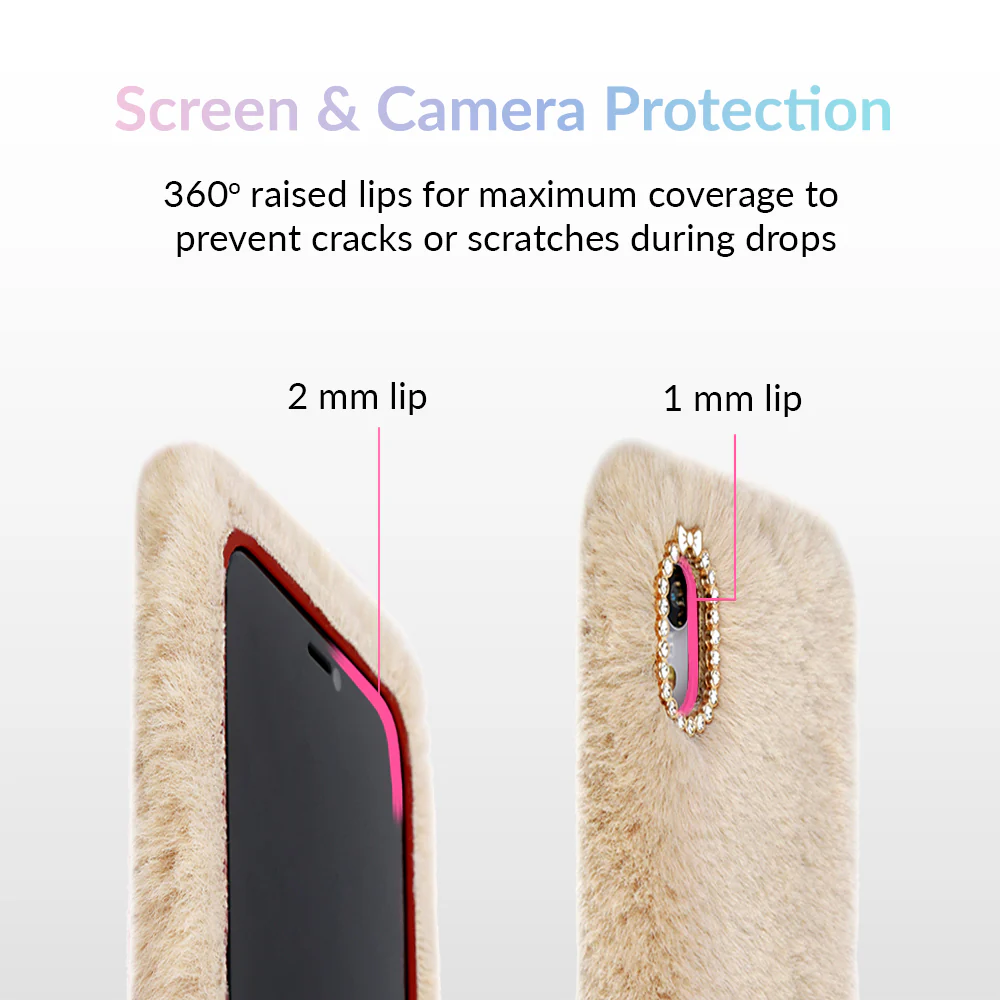 Beige Faux Fur iPhone Case - Image 43