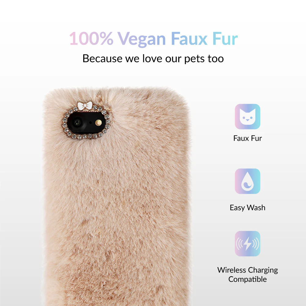 Beige Faux Fur iPhone Case - Image 5