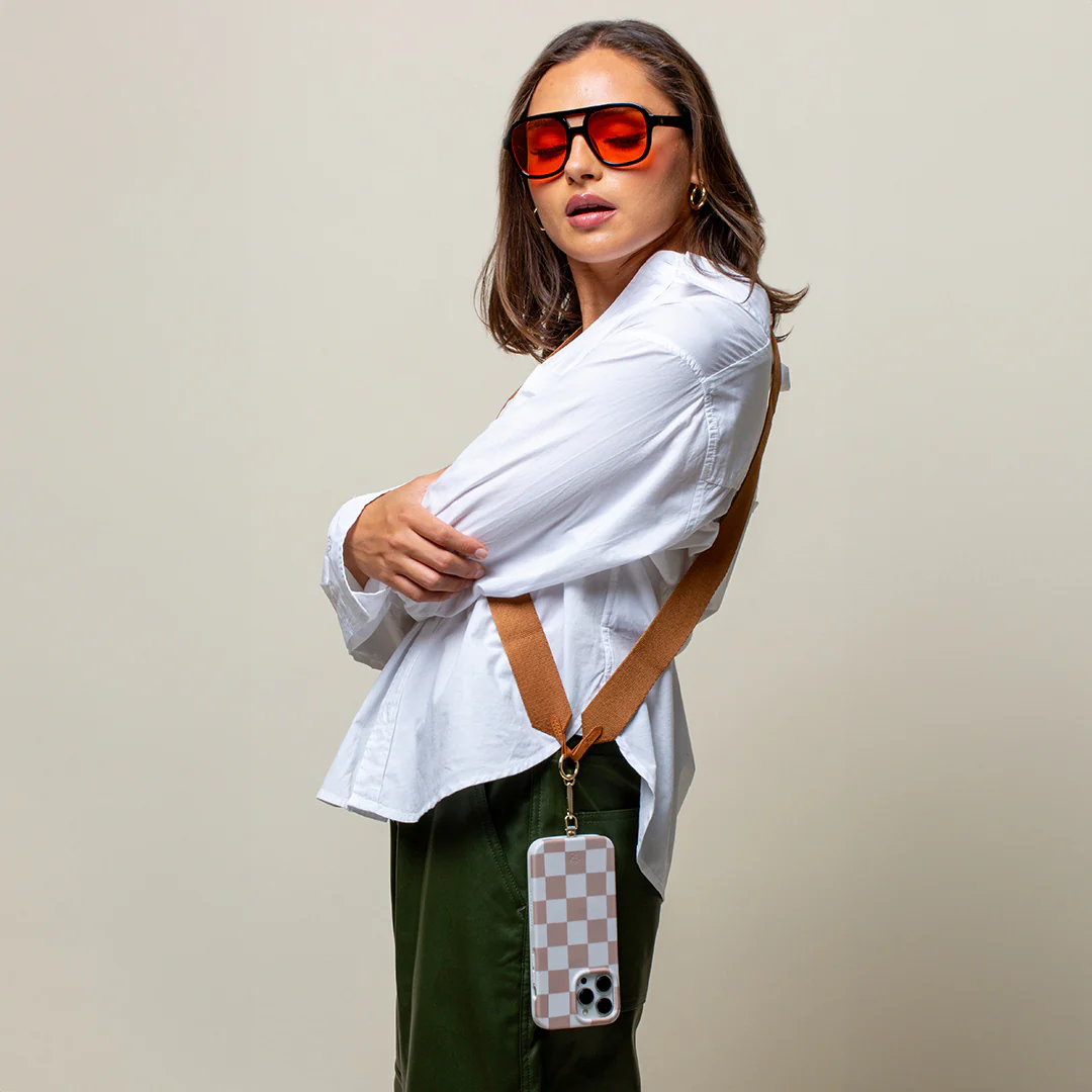 Tan Utility Phone Crossbody Strap - Image 2