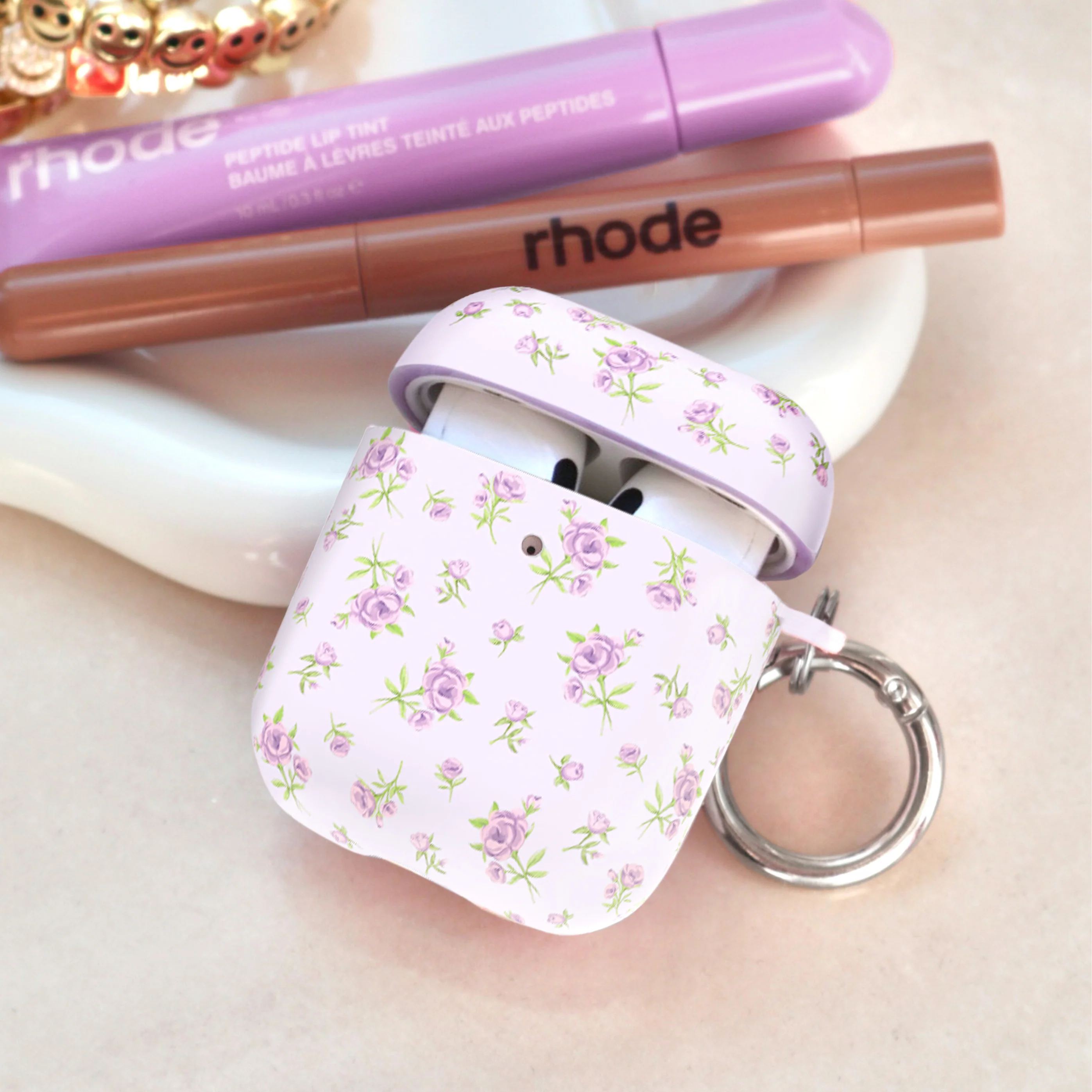 Dainty Lilac Floral AirPod Case - Image 17