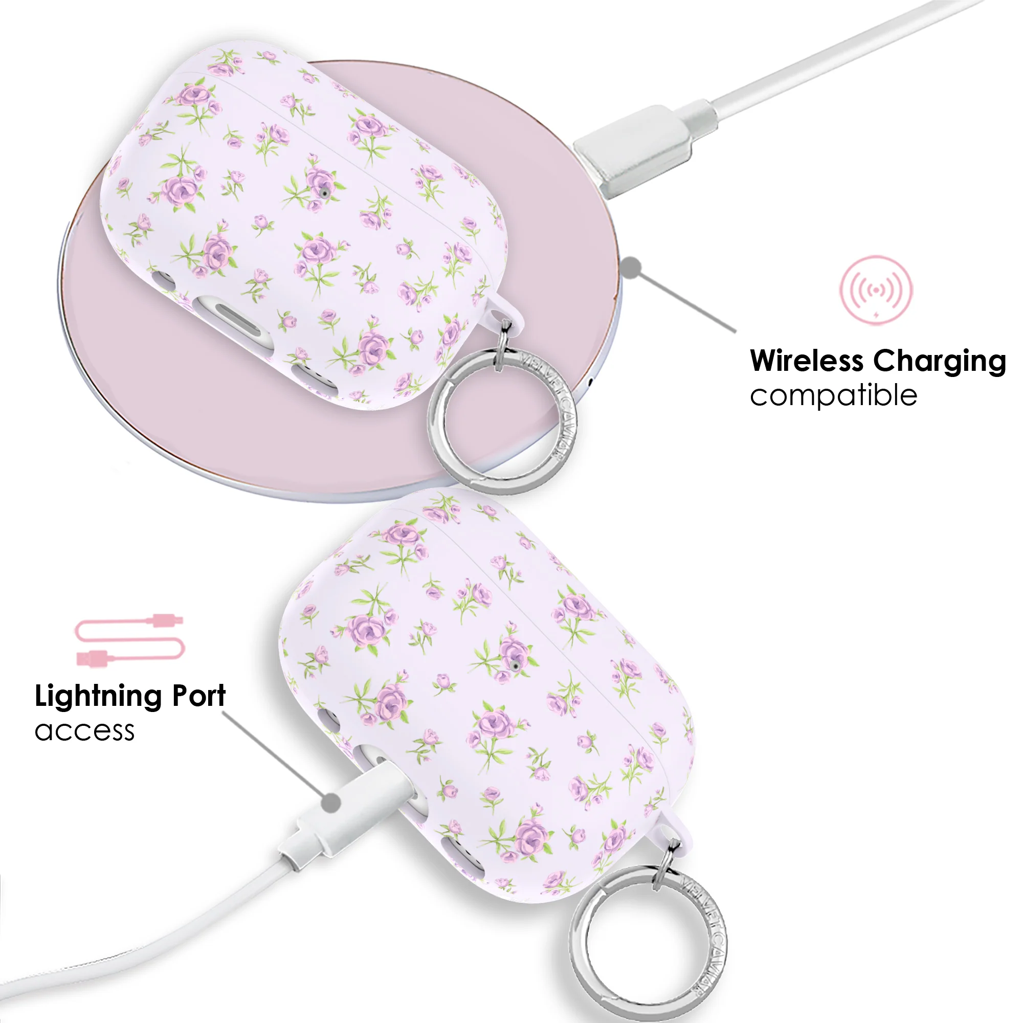 Dainty Lilac Floral AirPod Case - Image 23
