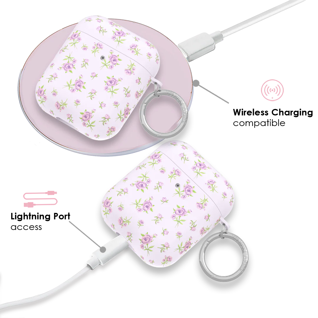 Dainty Lilac Floral AirPod Case - Image 4