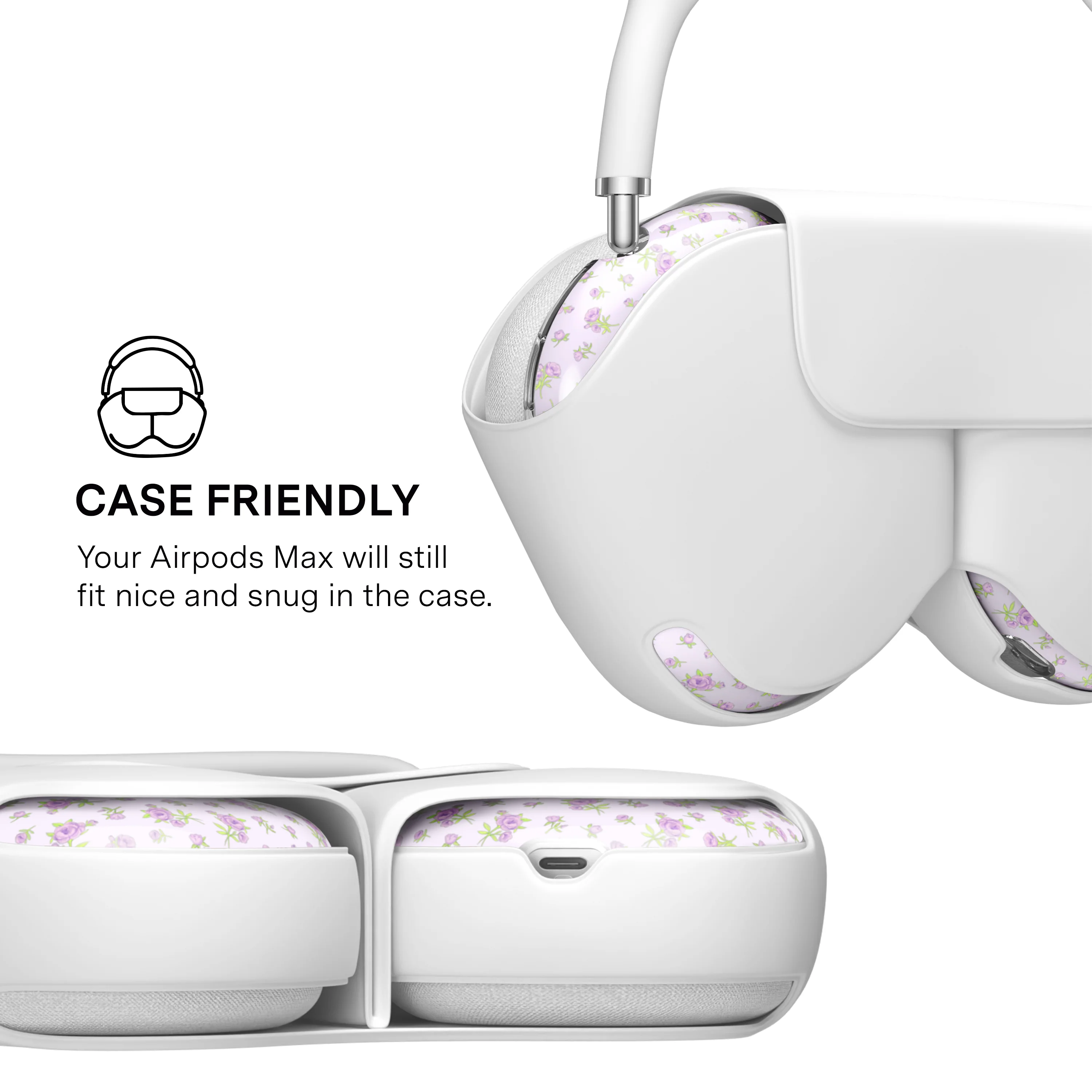 Dainty Lilac Floral AirPod Max Case - Image 4