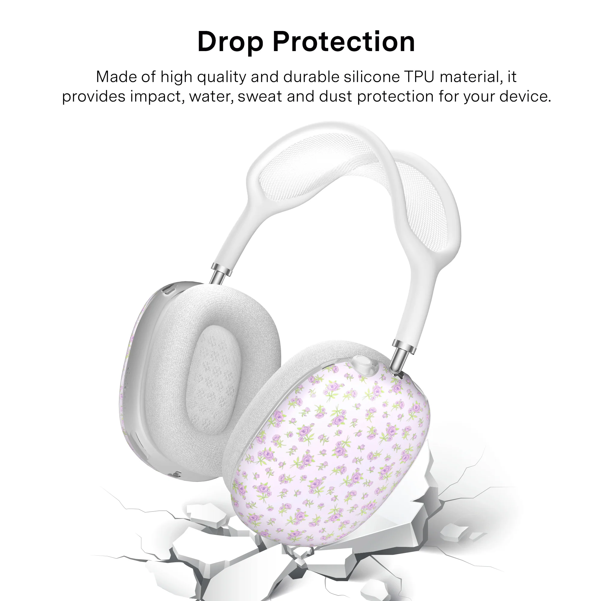Dainty Lilac Floral AirPod Max Case - Image 6