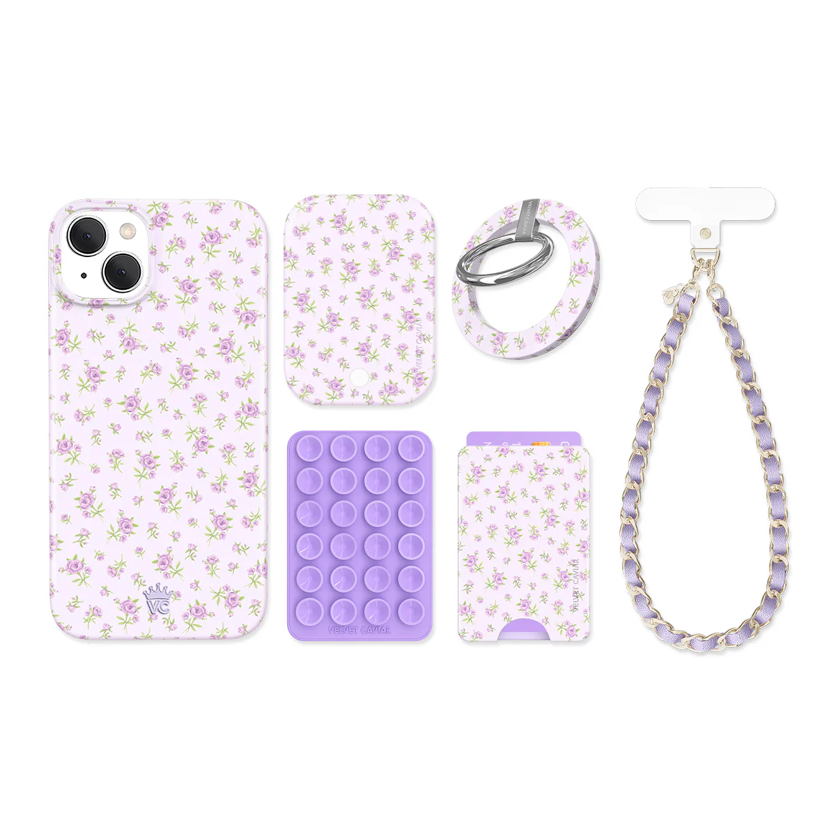 Dainty Lilac Floral iPhone Bundle Set - Image 11