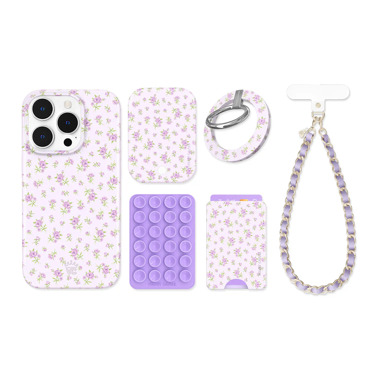 Dainty Lilac Floral iPhone Bundle Set - Image 14