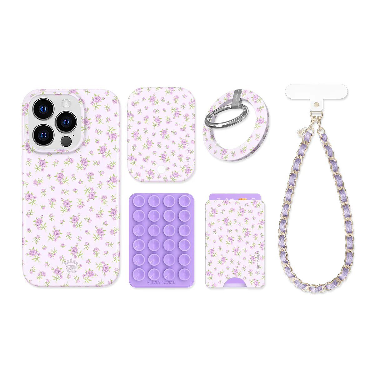 Dainty Lilac Floral iPhone Bundle Set - Image 15