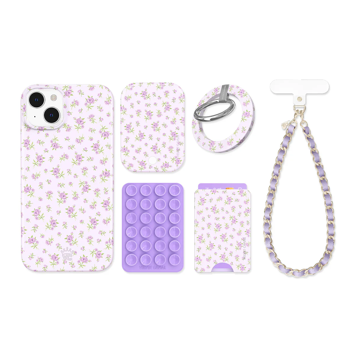 Dainty Lilac Floral iPhone Bundle Set - Image 16