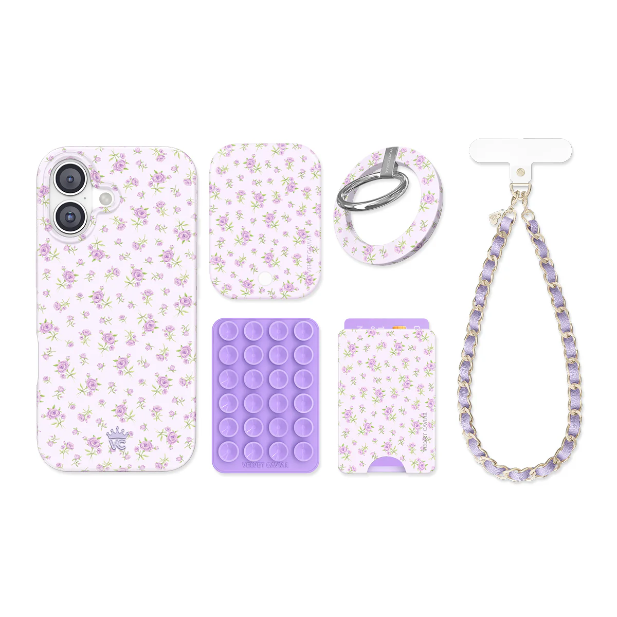 Dainty Lilac Floral iPhone Bundle Set - Image 3