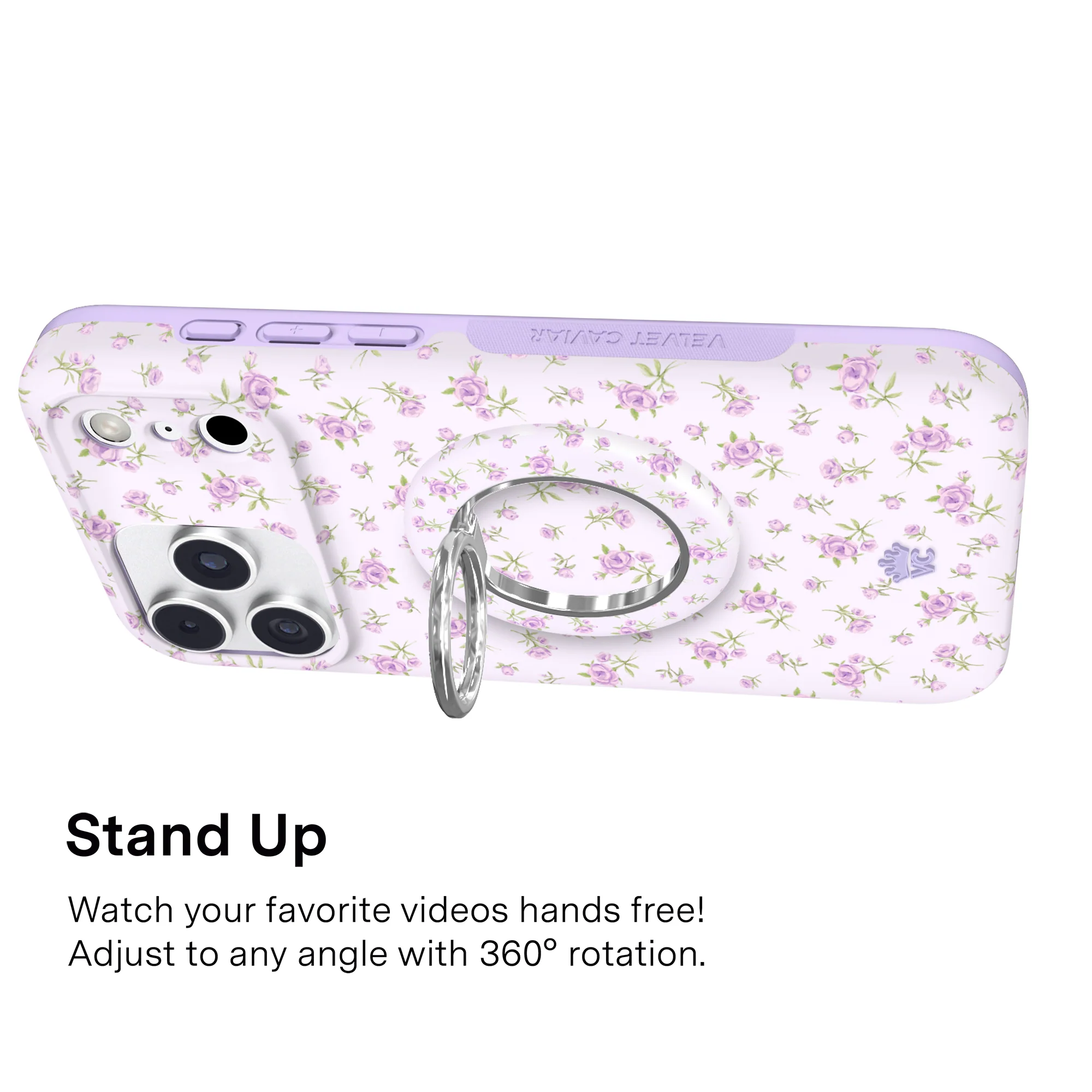 Dainty Lilac Floral MagSafe Grip Ring - Image 4