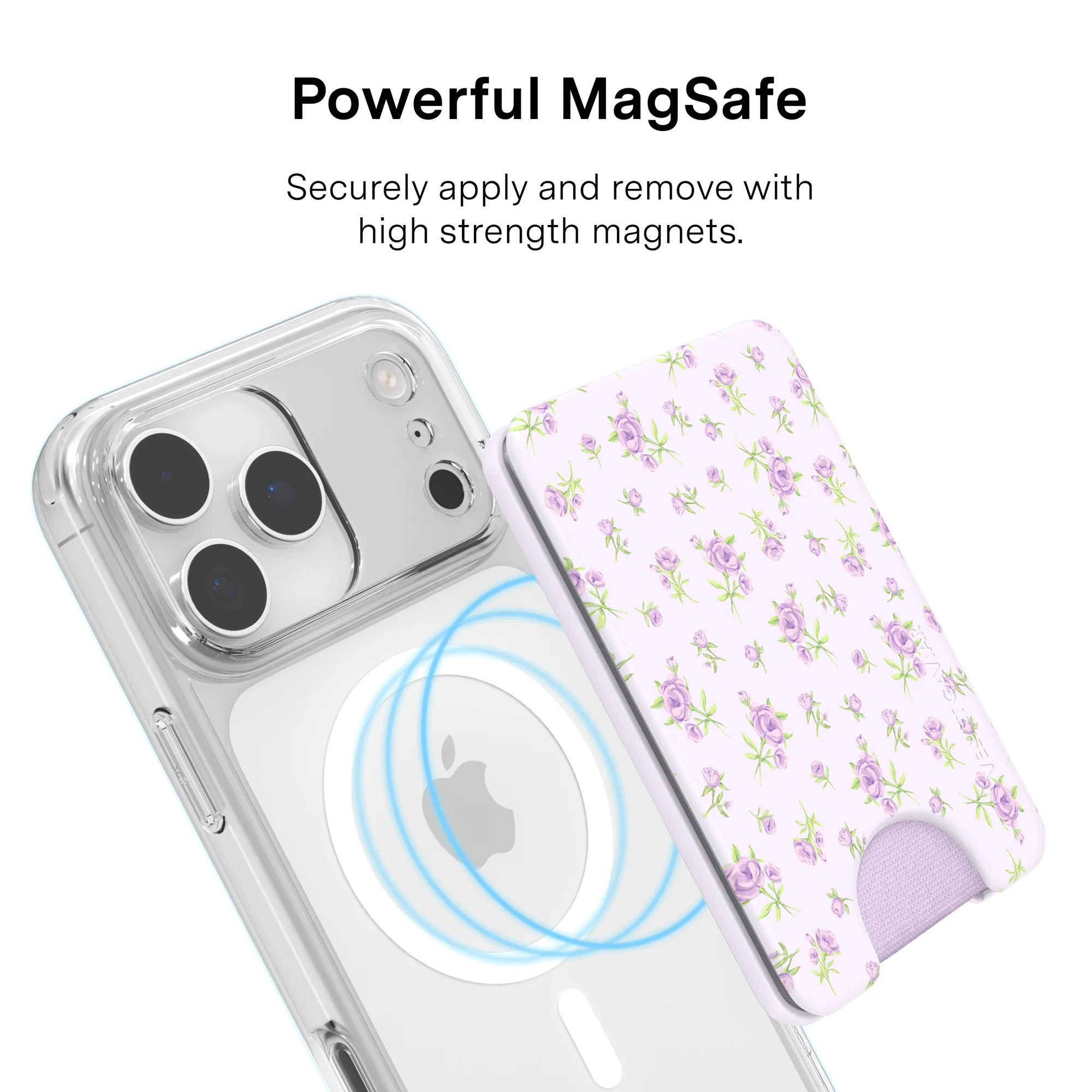 Dainty Lilac Floral MagSafe Wallet - Image 3