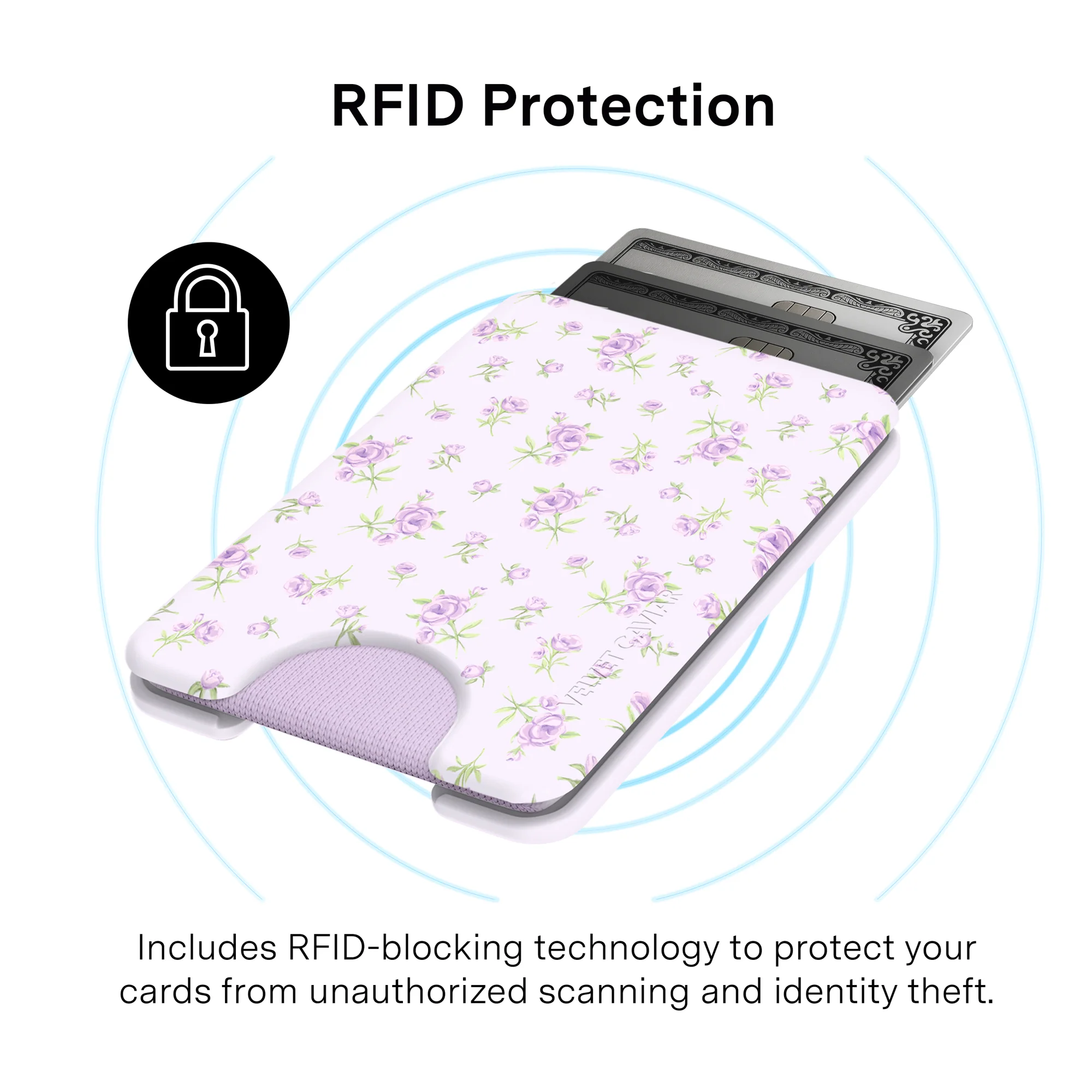 Dainty Lilac Floral MagSafe Wallet - Image 4