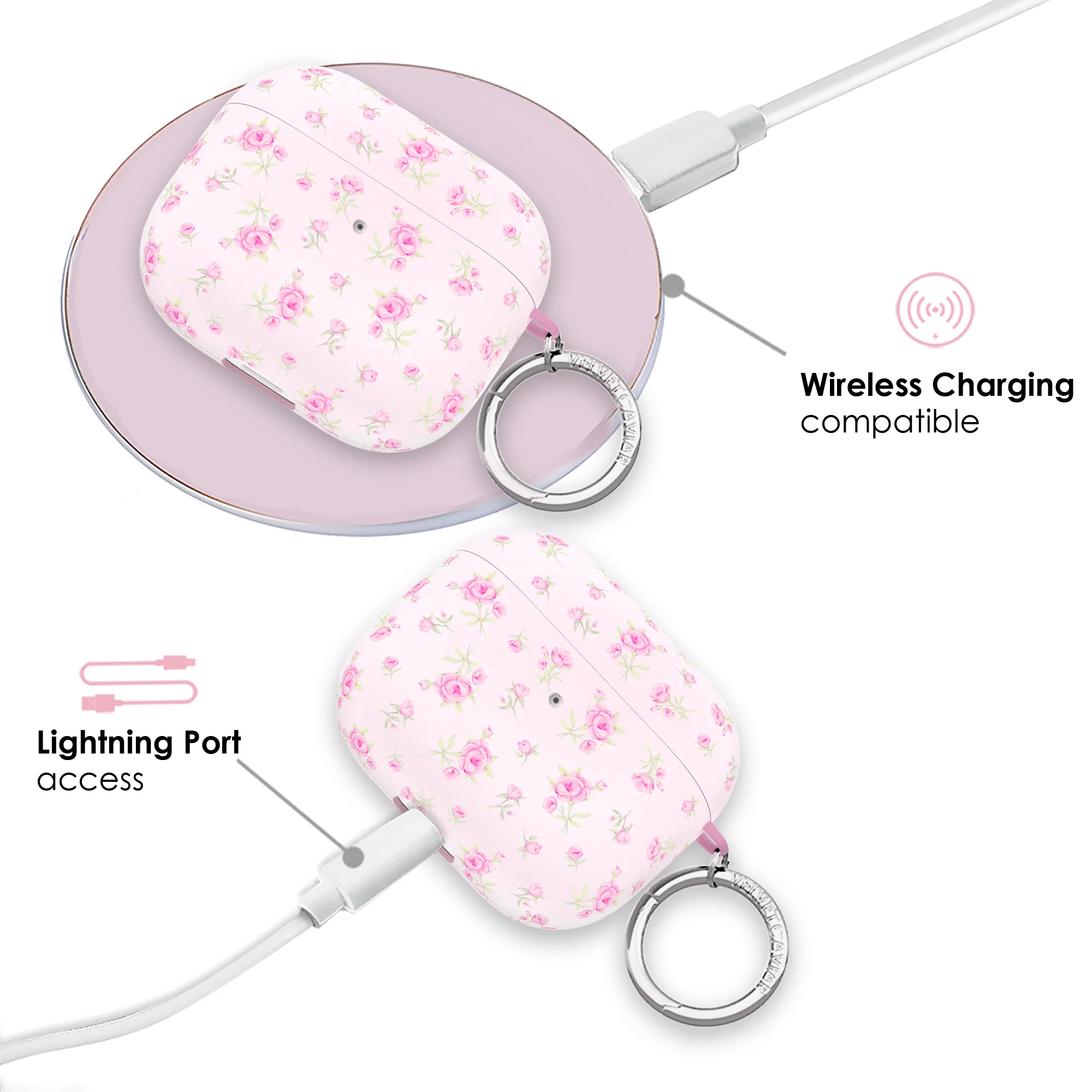 Dainty Pink Floral AirPod Case - Image 10