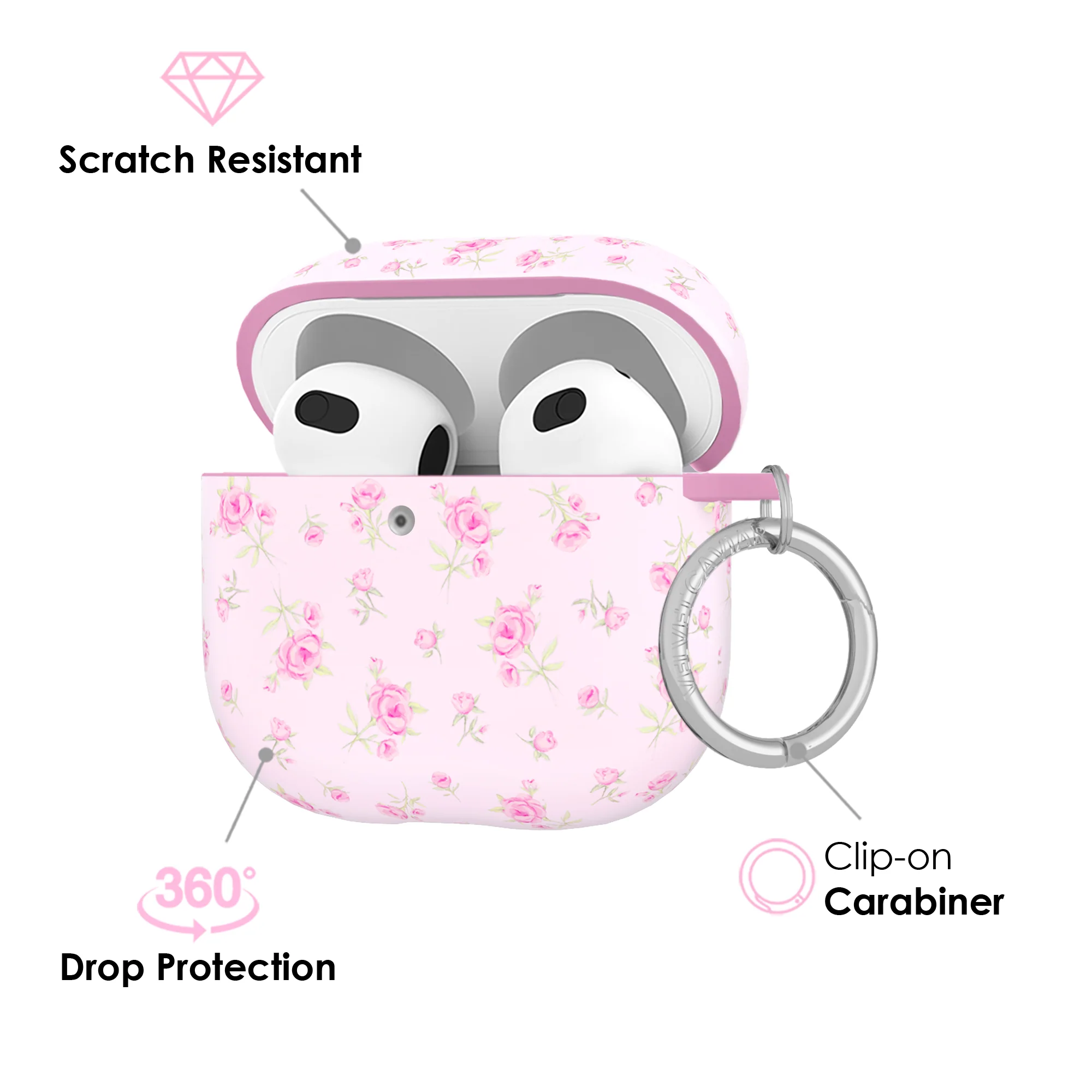 Dainty Pink Floral AirPod Case - Image 15