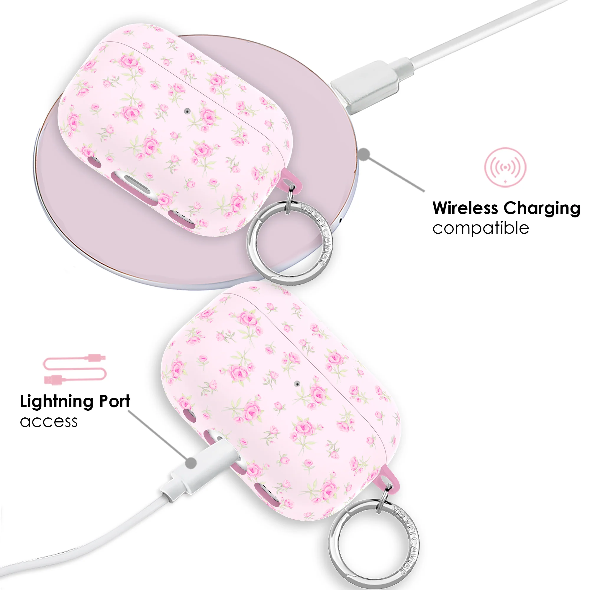 Dainty Pink Floral AirPod Case - Image 22