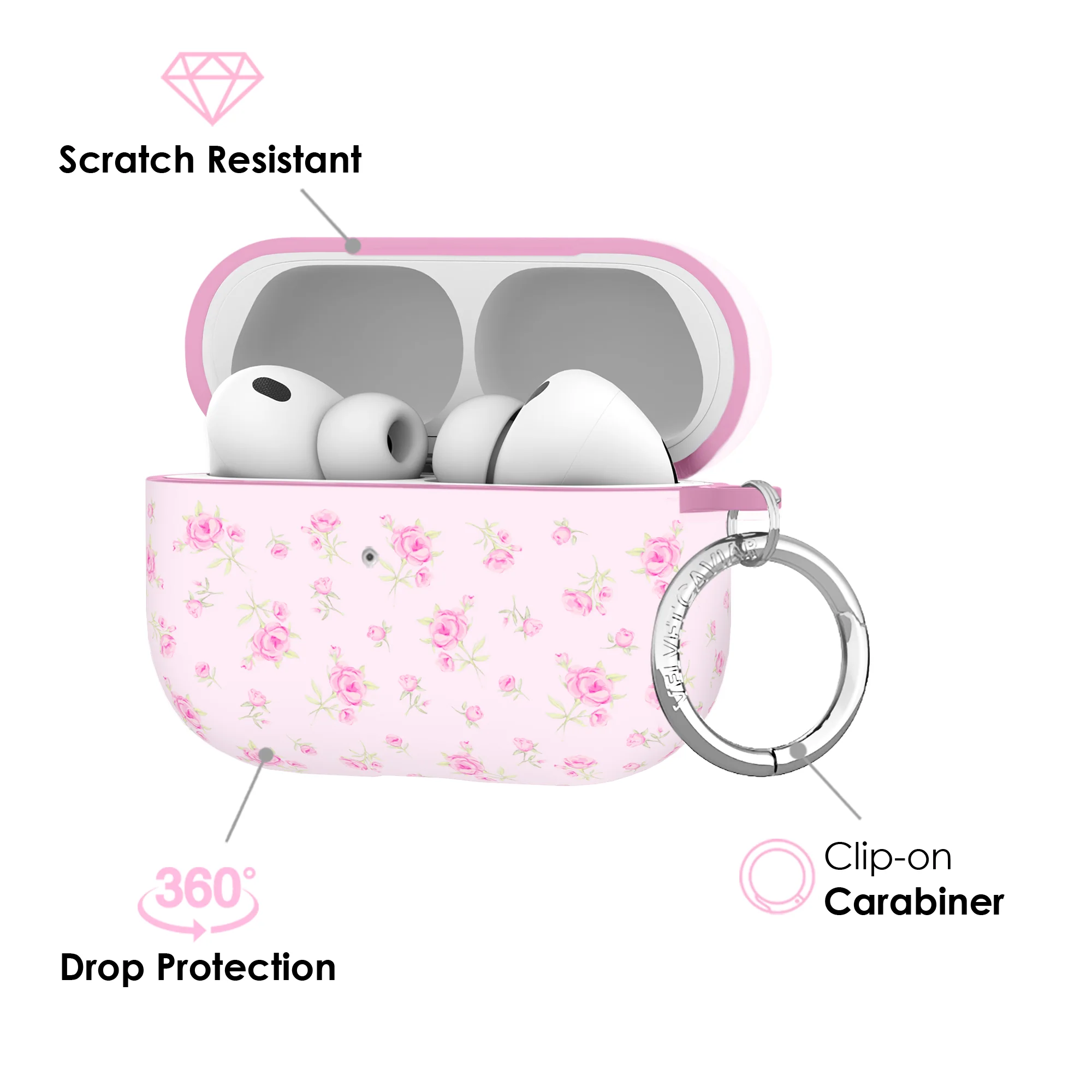 Dainty Pink Floral AirPod Case - Image 27