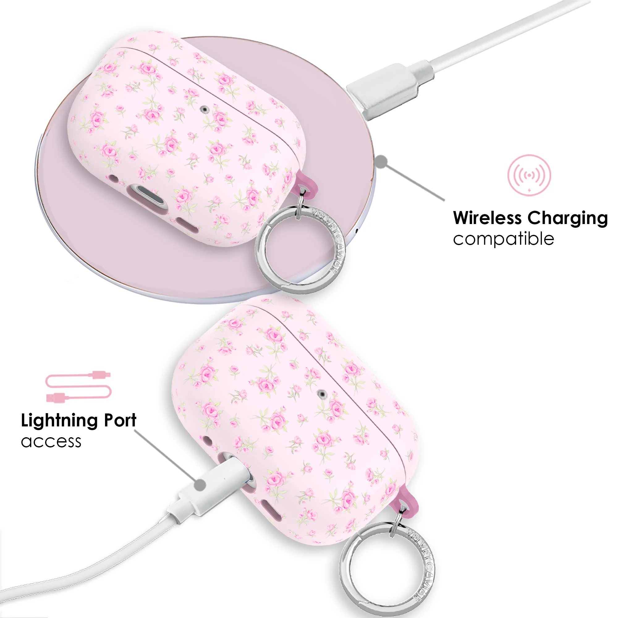 Dainty Pink Floral AirPod Case - Image 28