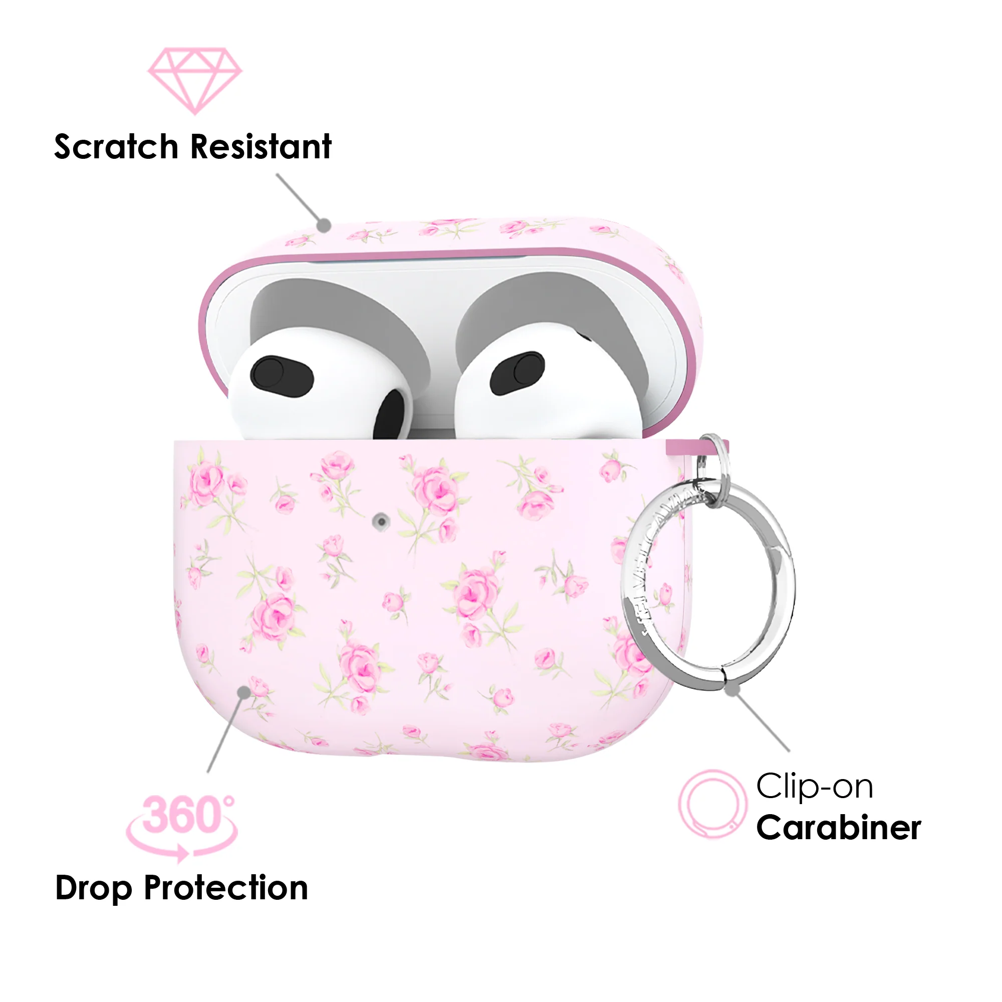 Dainty Pink Floral AirPod Case - Image 9