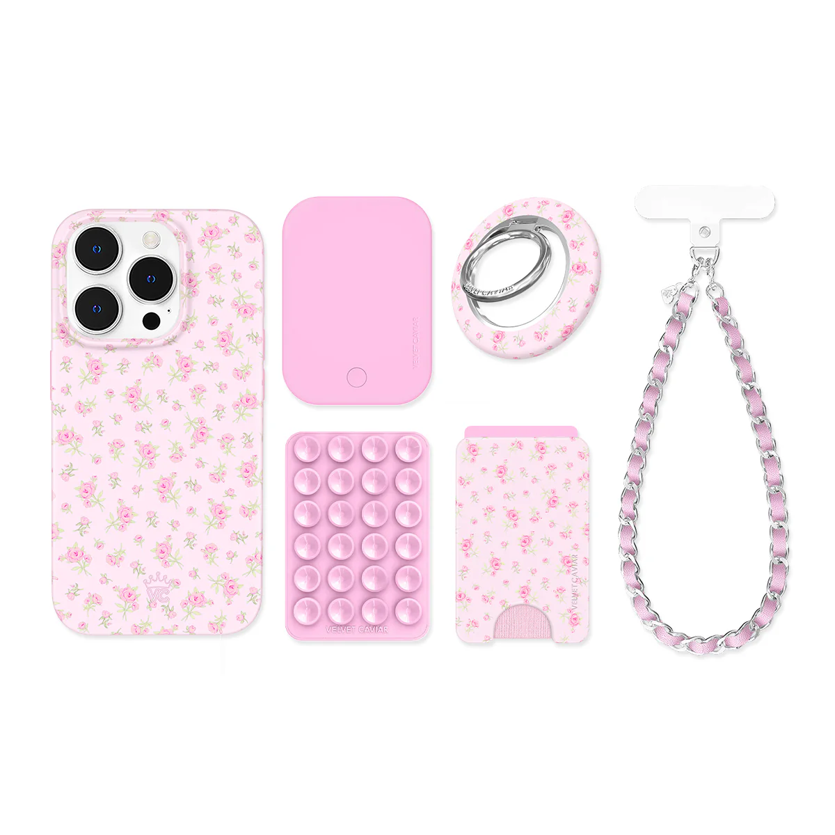 Dainty Pink Floral iPhone Bundle Set - Image 85
