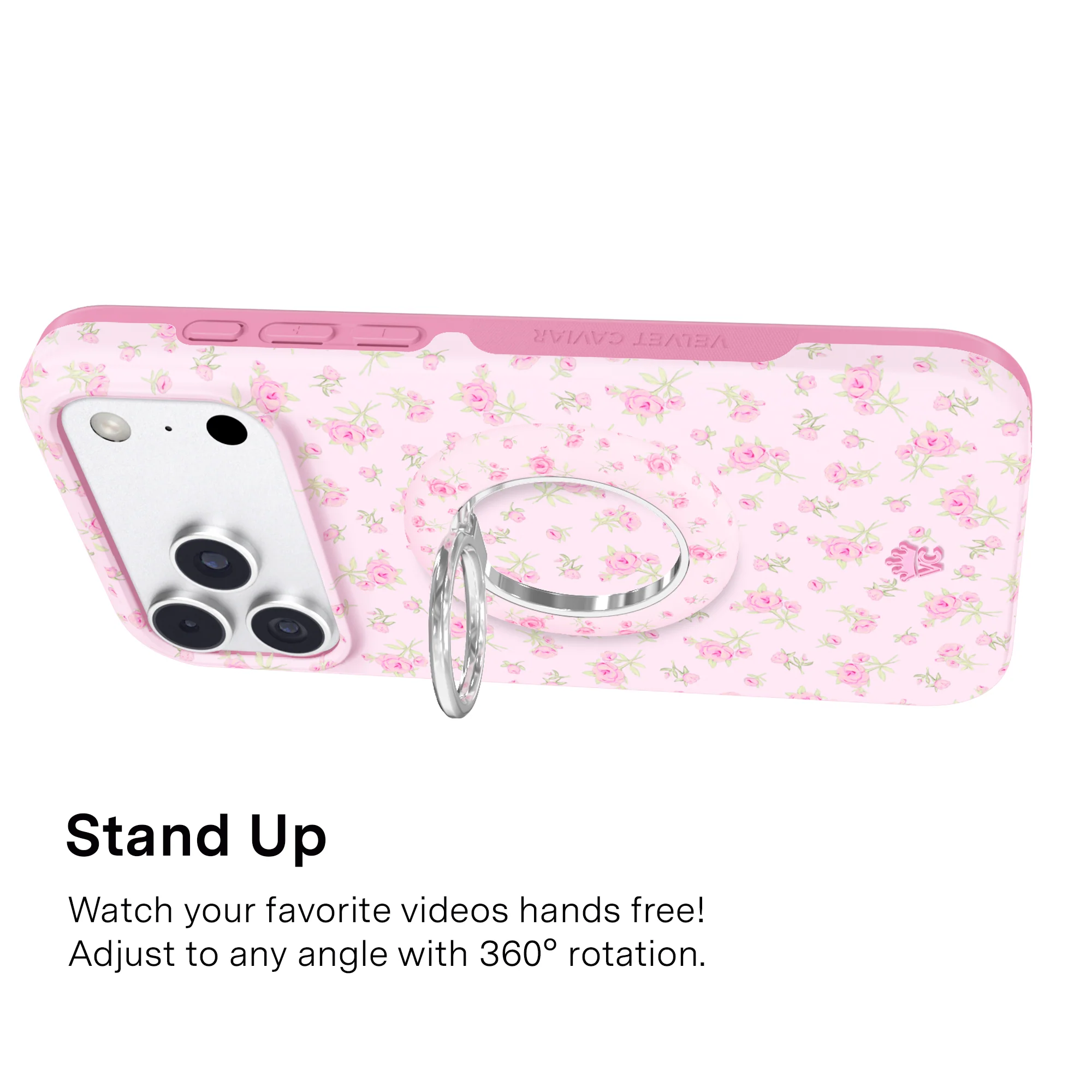 Dainty Pink Floral MagSafe Grip Ring - Image 5