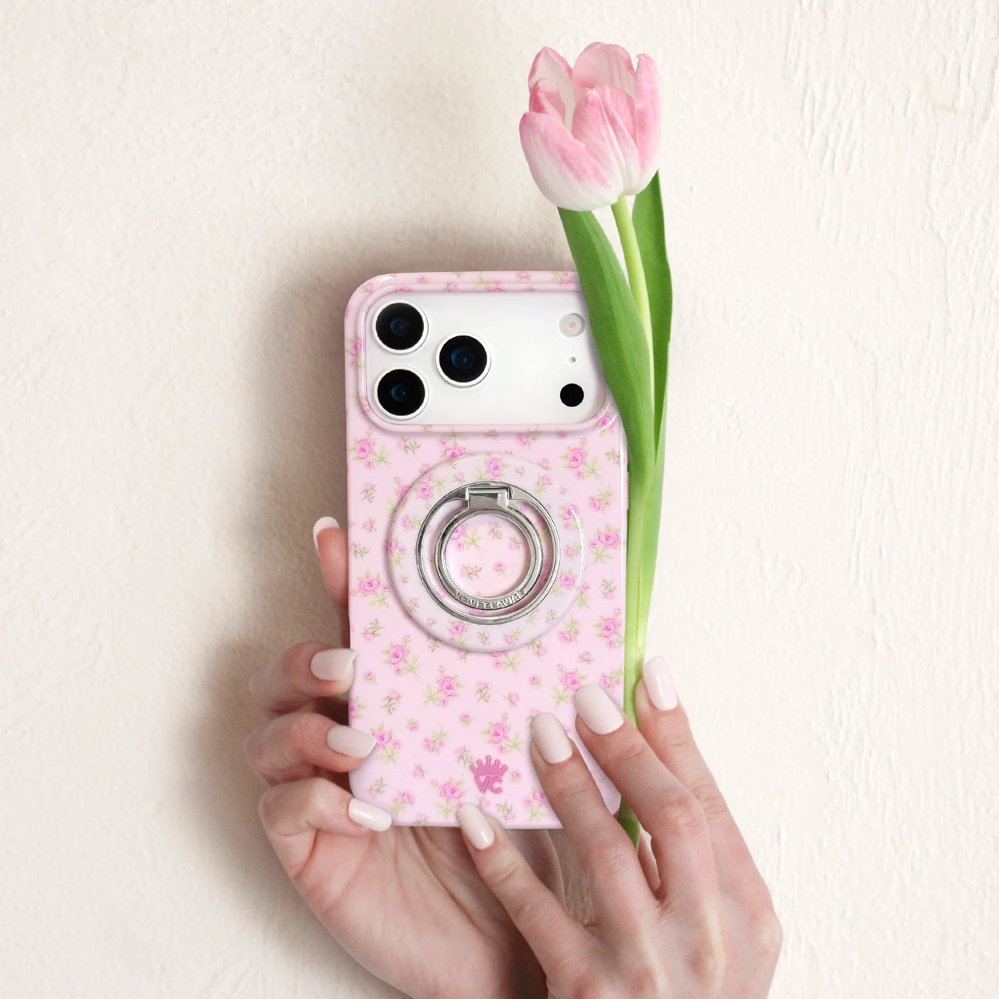Dainty Pink Floral MagSafe Grip Ring - Image 6