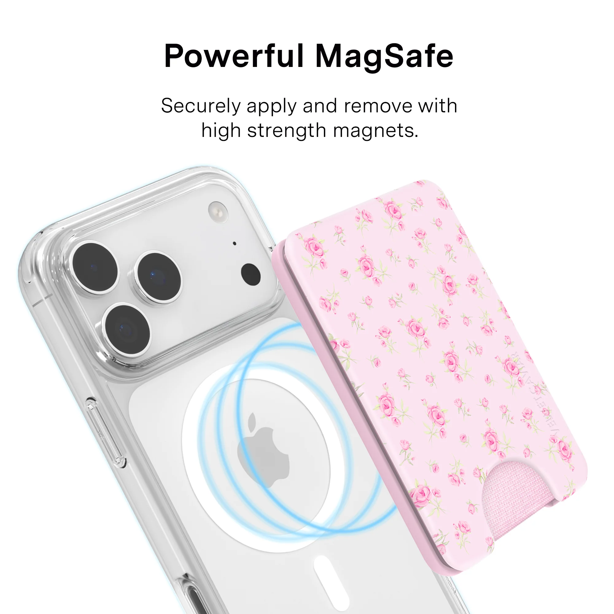 Dainty Pink Floral MagSafe Wallet - Image 4