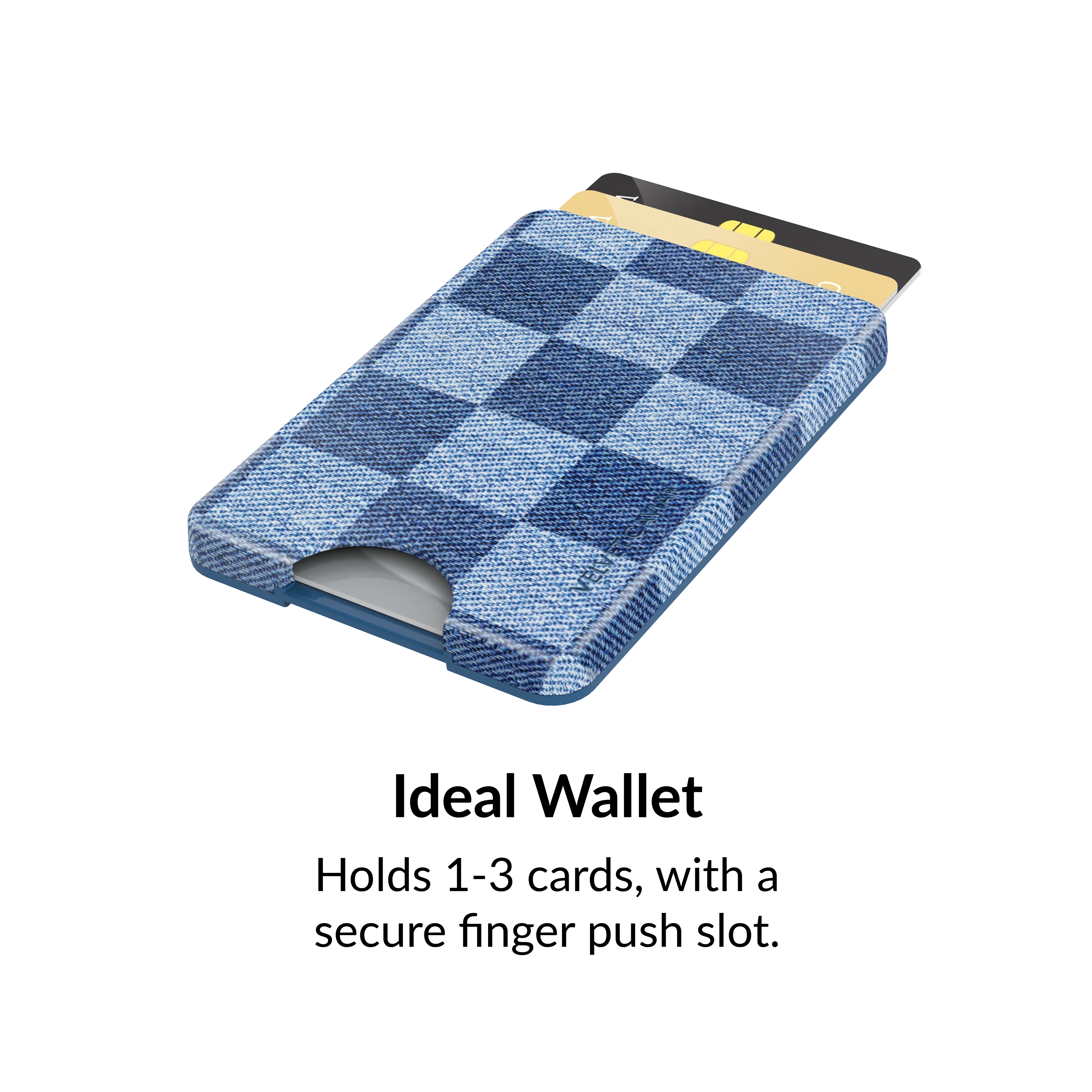 Denim Checker Magsafe Wallet - Image 3