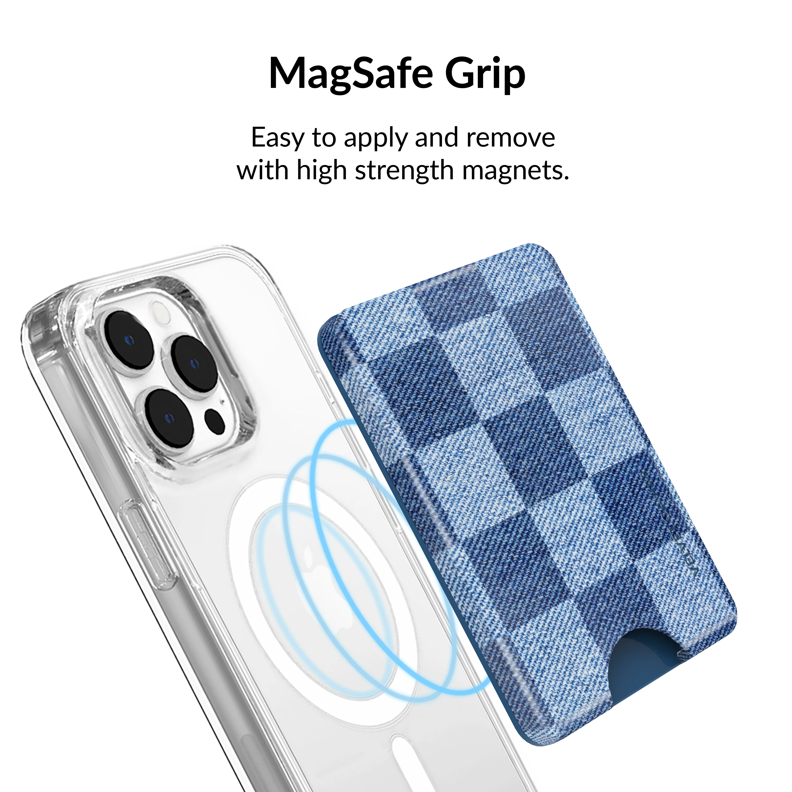 Denim Checker Magsafe Wallet - Image 4