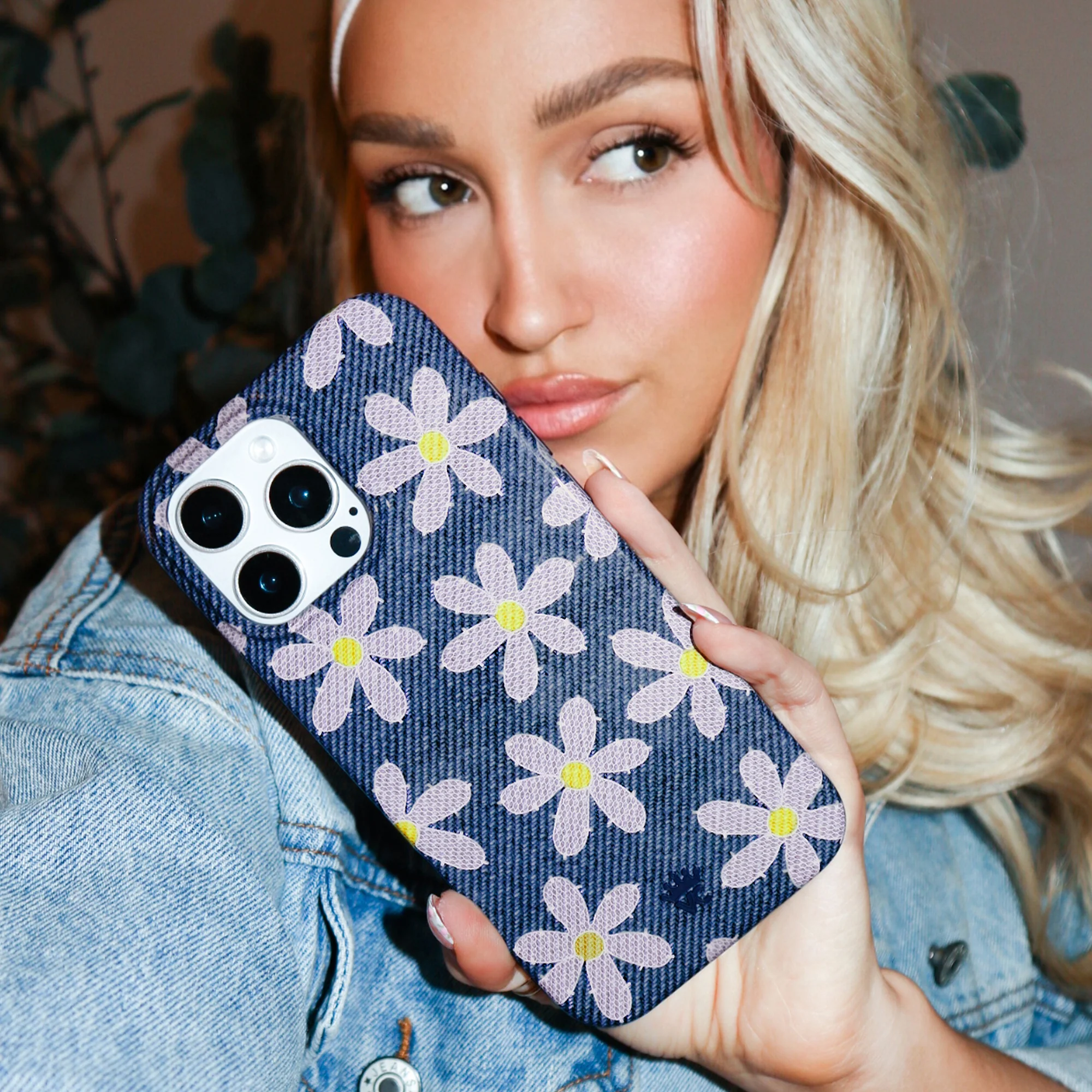 Denim Daisy iPhone Case - Image 100