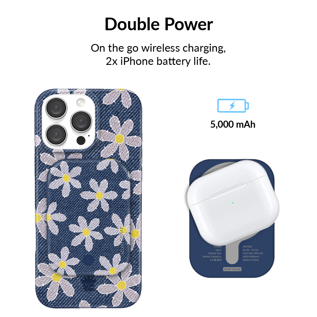 Denim Daisy MagSafe Battery Power Pack - Image 3