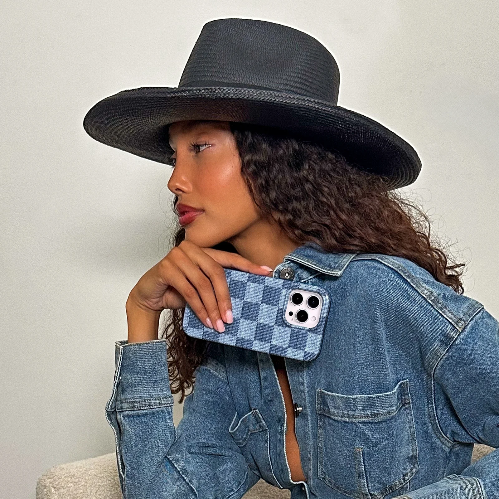 Denim Vibe Checkered iPhone Case - Image 62