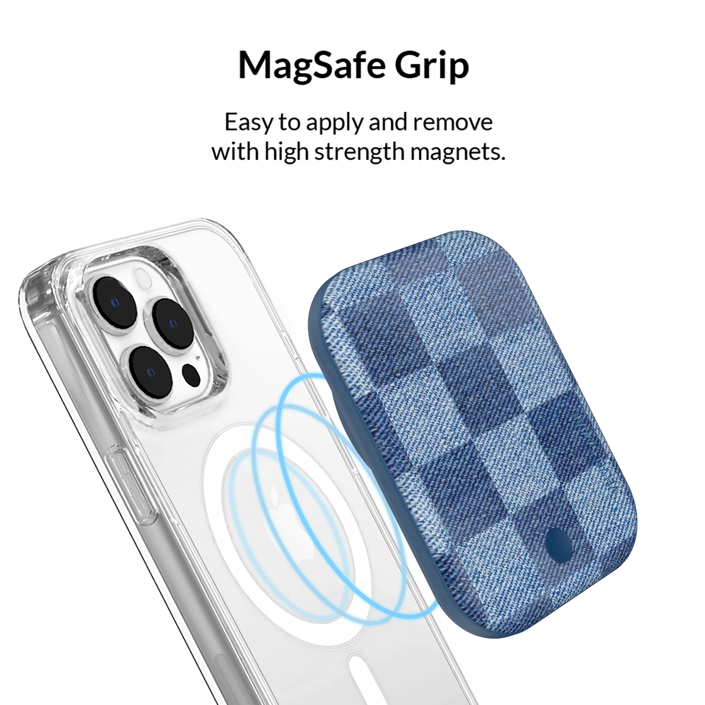 Denim Vibe Checkered MagSafe Battery Power Pack - Image 4