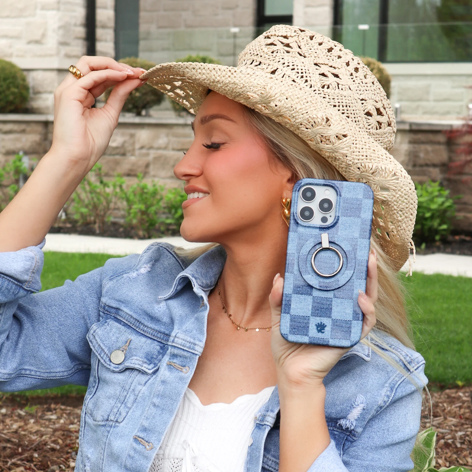 Denim Vibe Checkered MagSafe Grip Ring - Image 2