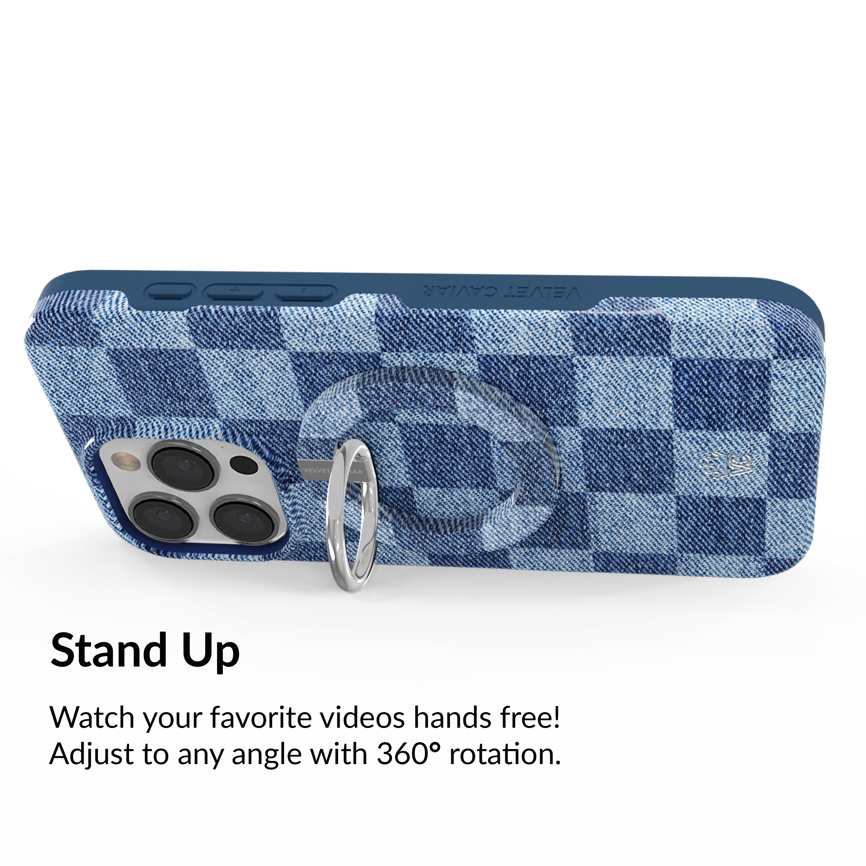 Denim Vibe Checkered MagSafe Grip Ring - Image 4
