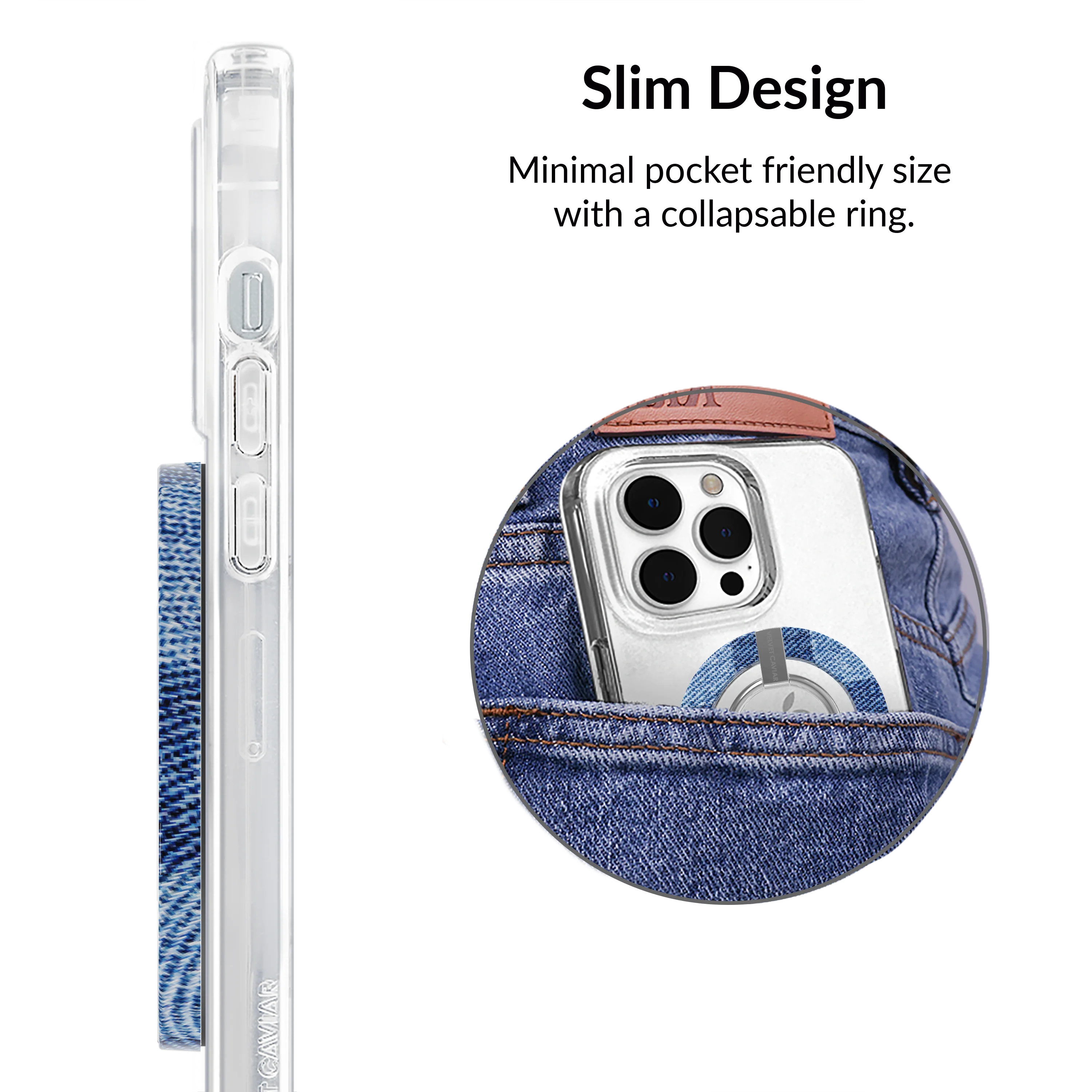 Denim Vibe Checkered MagSafe Grip Ring - Image 5