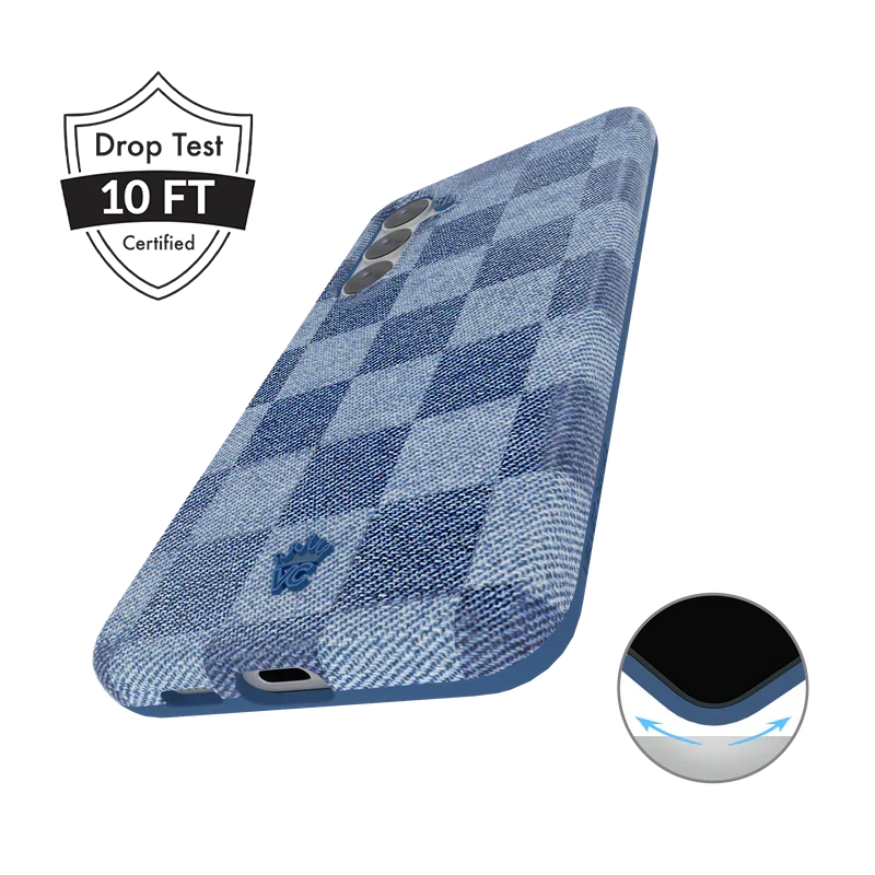 Denim Vibe Checkered Samsung Case - Image 4
